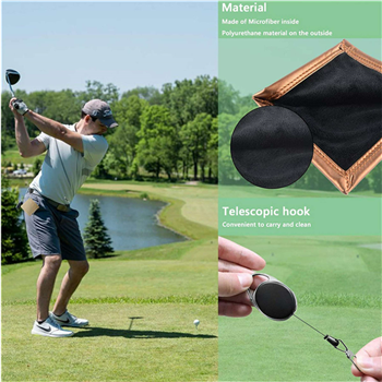 Golf Ball Towel with Retractable Hook