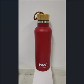 25Oz Stainless Steel Drinking Bottle with Wooden Cap