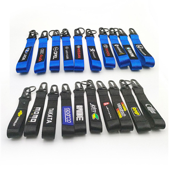 Nylon Wrist Motorcycle Keychain With Black Eagle Mouth Buckle