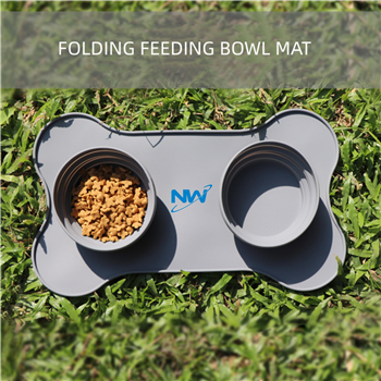 Foldable Pet Double Bowl Mat
