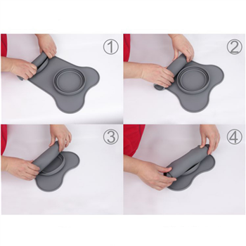 Foldable Pet Double Bowl Mat