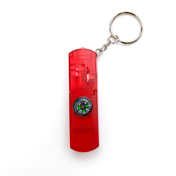 Whistle Keychain Light With Compass
