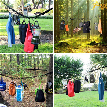 Camping Hanging Rope With 19 Clips