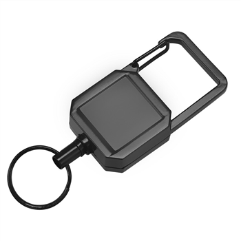 Retractable Square Metal Keychain