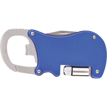 Bottle Opener Carabiner With Flashlight & Knife