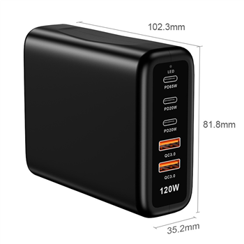 120W Multiport Fast Charger 5-Port Charging Station