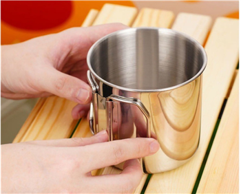 12 oz. Folding Handle Stainless Steel Camping Mug