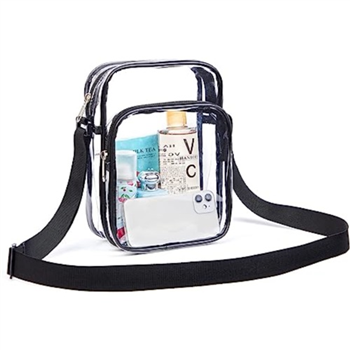 Clear PVC Crossbody Messenger Shoulder Bag with Adjustable Strap