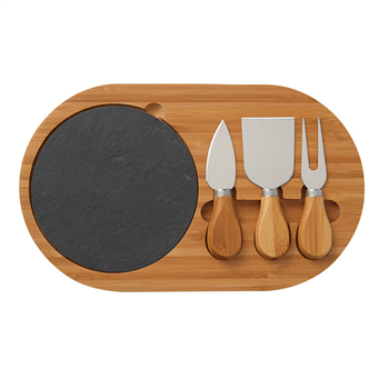 Oval Slate Cheese Board Set