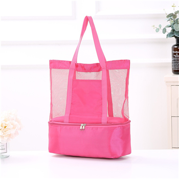 Mesh Beach Tote Bag With Cooler