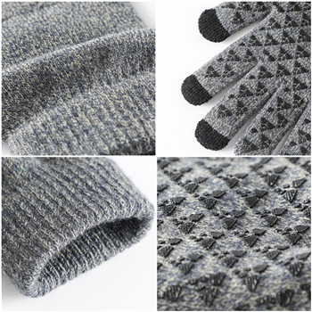 Thick Adult Warmth Gloves W/ 3 Finger Touch