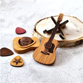 Wooden Acoustic Guitar Picks Set
