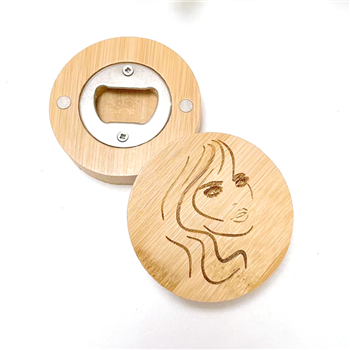 Custom Fridge Magnetic Bamboo Bottle Opener