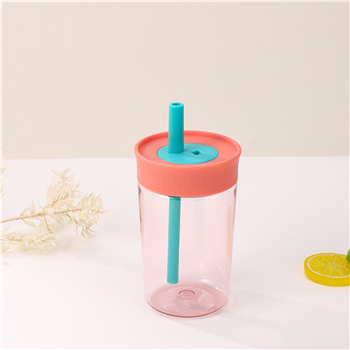 15Oz Plastic Water Bottle With Straw