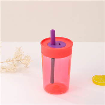 15Oz Plastic Water Bottle With Straw