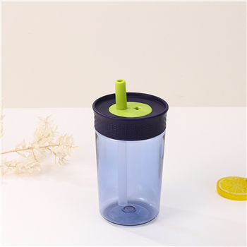 15Oz Plastic Water Bottle With Straw